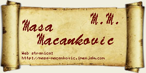 Maša Macanković vizit kartica